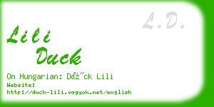 lili duck business card